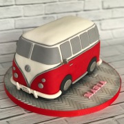 tarta furgoneta Volkswagen 3D, tartas personalizadas madrid, taras fondant madrid, tartas decoradas madrid
