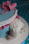 Tarta bebe, tarta oso patucos, Tarta babyshower, tartas personalizadas madrid, tartas decoradas madrid, tartas fondant madrid, tarta bautizo